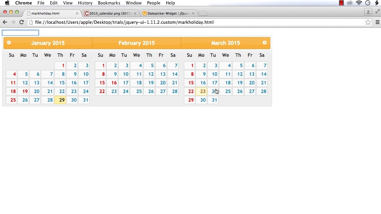 Jquery Ui Datepicker: How To Mark Holidays (Style Some Of The Dates Remove Calendar Icon Datepicker