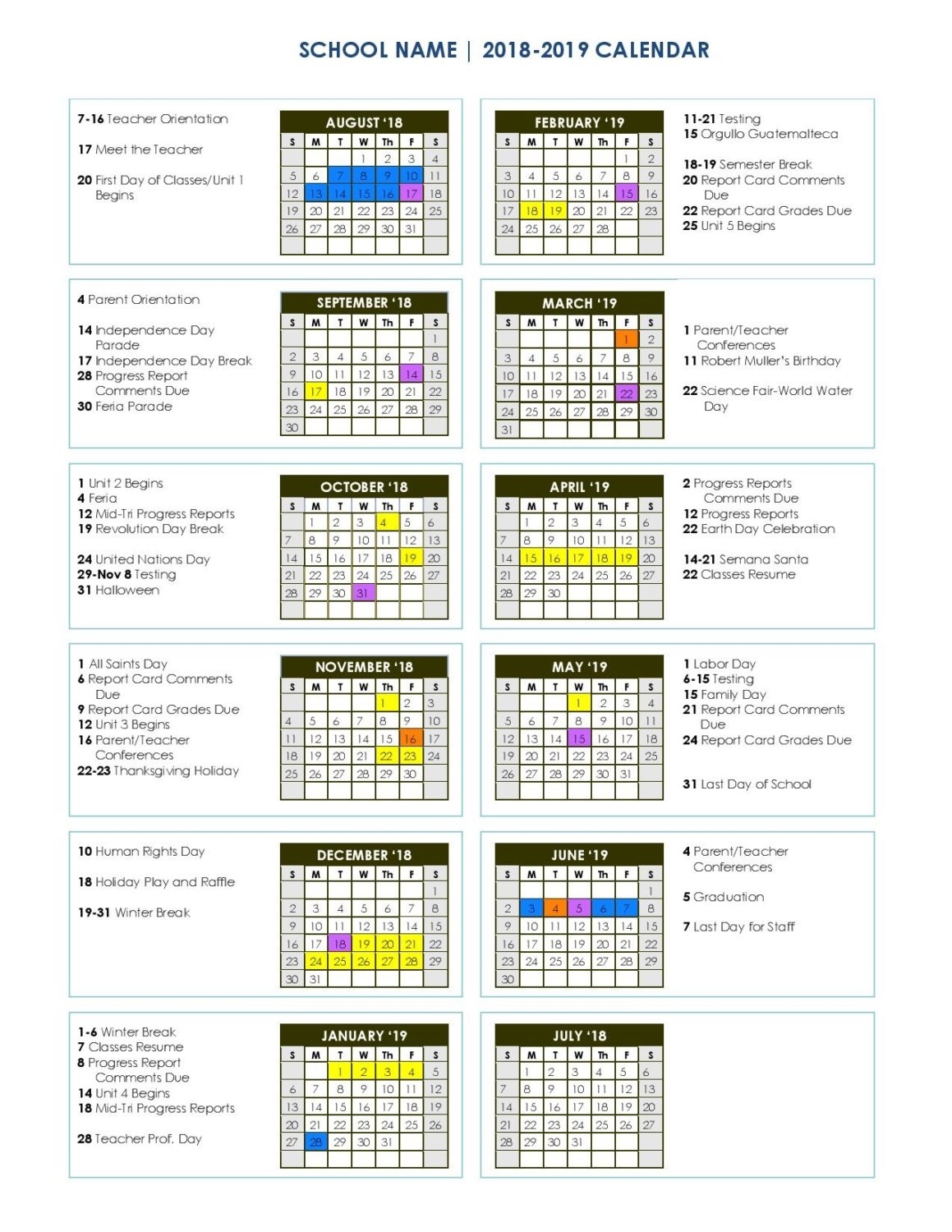 Life School Academic Calendar – Welcome To Life School Guatemala Perky Unit 4 School Calendar