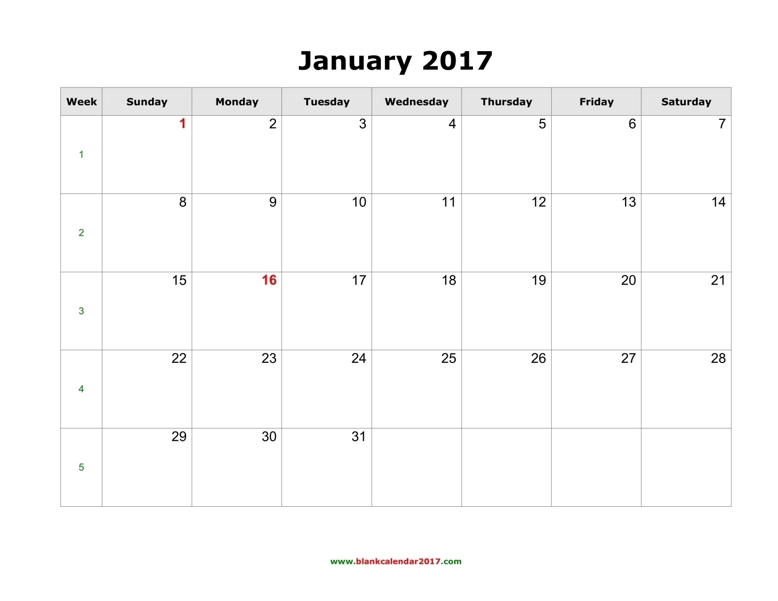 Monthly-2017-Calendar-Blank-Landscape-Printable-Psd-Doc-Templates Blank 1 Month Calendar Template