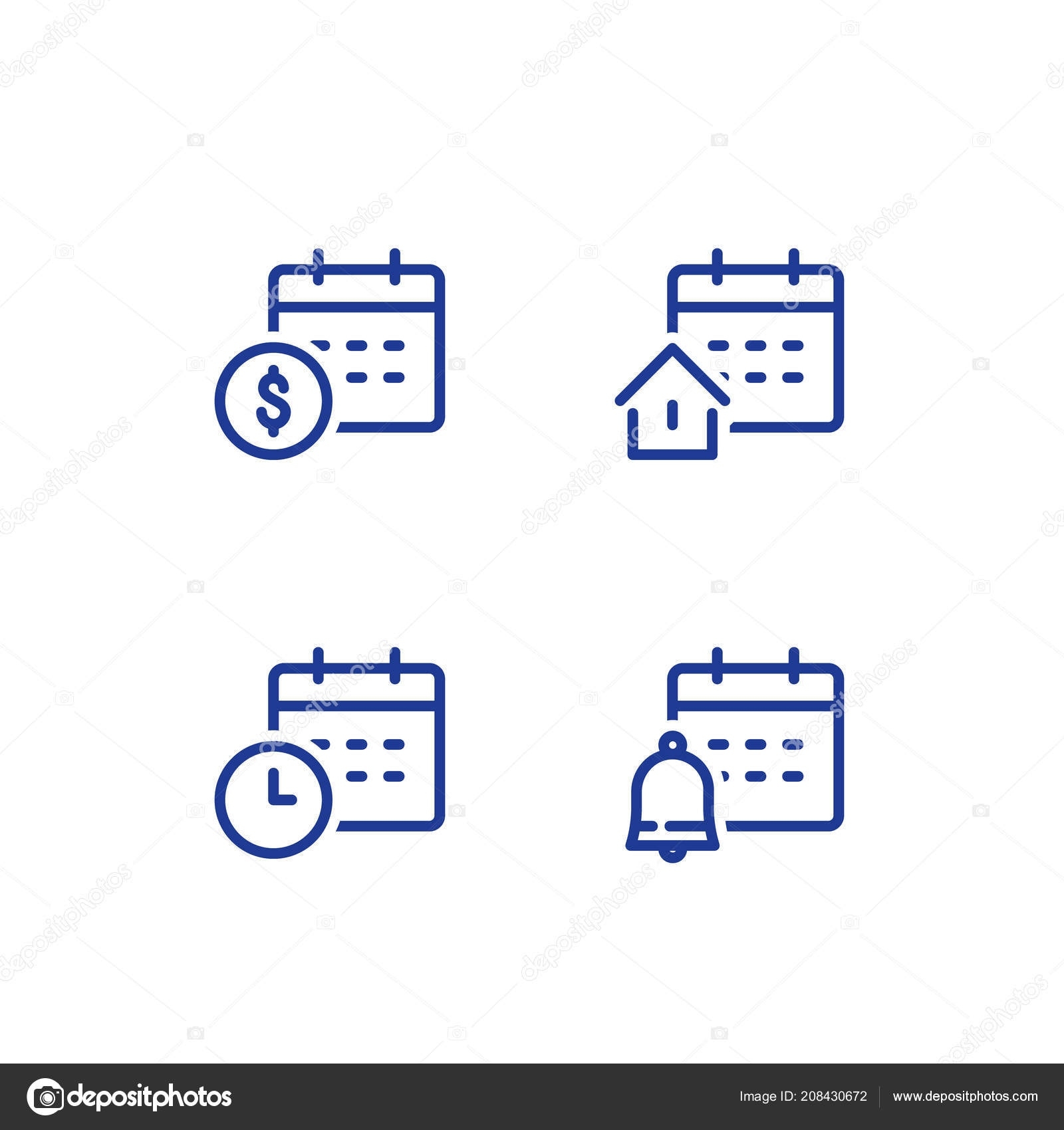 Monthly And Annual Payment, Finance Calendar, Time Period, Real Calendar Time Frame Icon