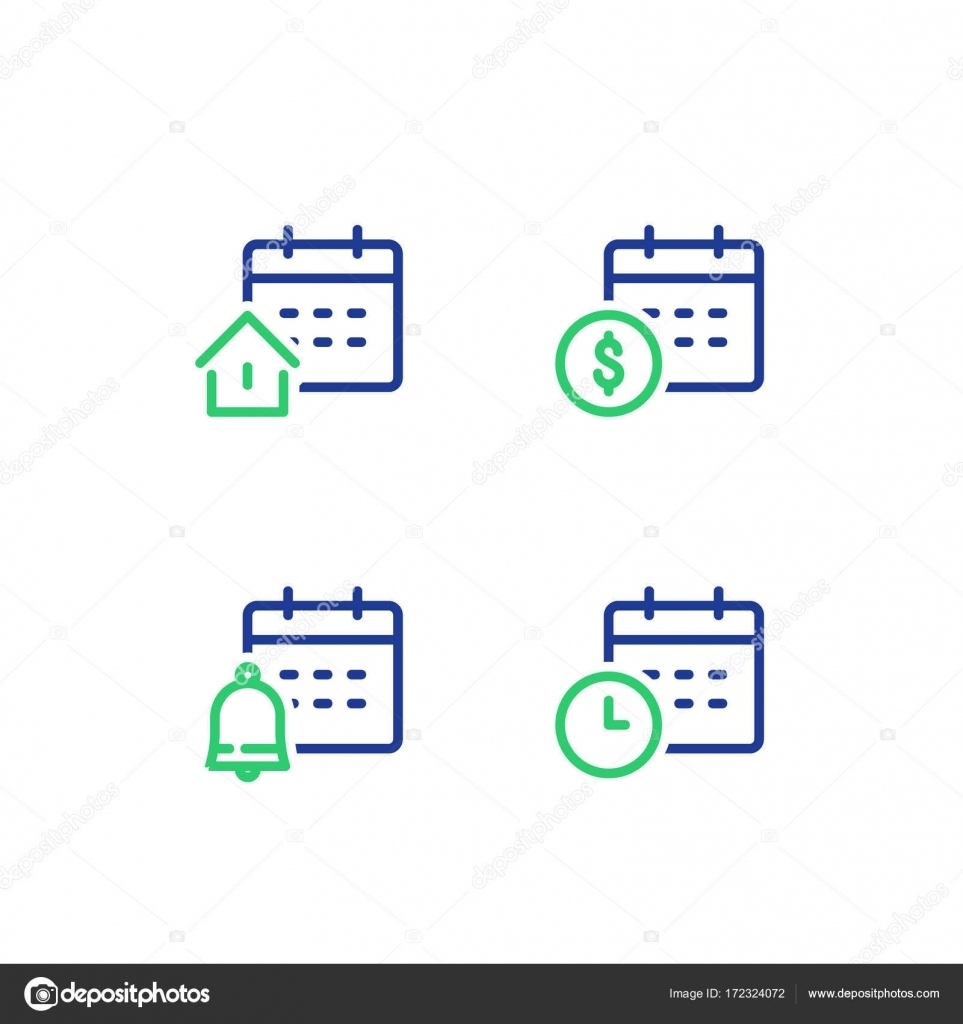 Monthly And Annual Payment, Finance Calendar, Time Period, Real Calendar Time Frame Icon