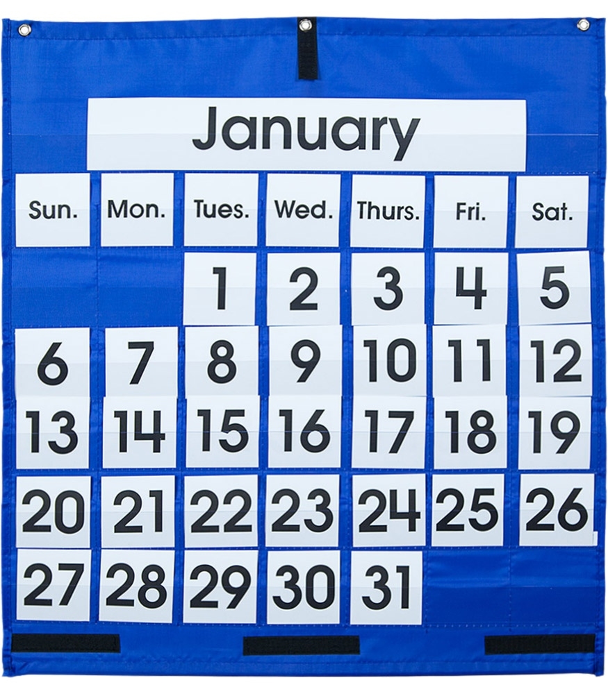 Monthly Calendar Pocket Chart Monthly Calendar With Pockets