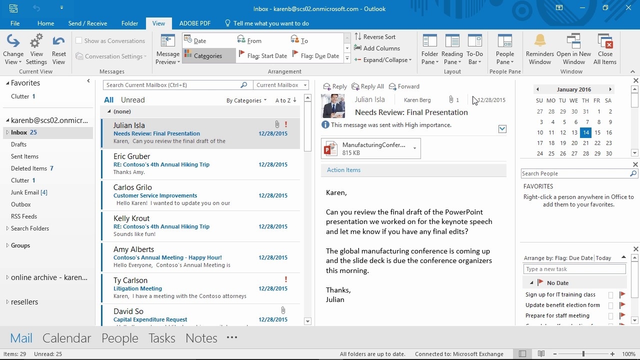 Navigating And Changing View Options - Outlook 2016 - Youtube Perky Outlook Calendar Blank Space Right