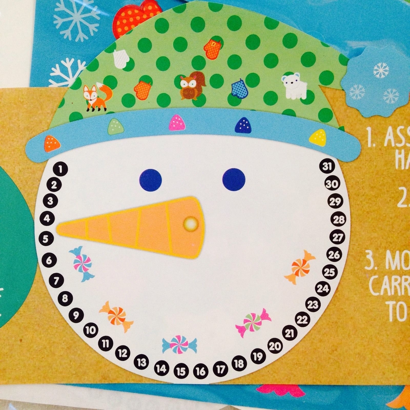 New Christmas Advent Countdown Calendar Snowman Diy Craft Kit To Countdown Calendar Make Your Own