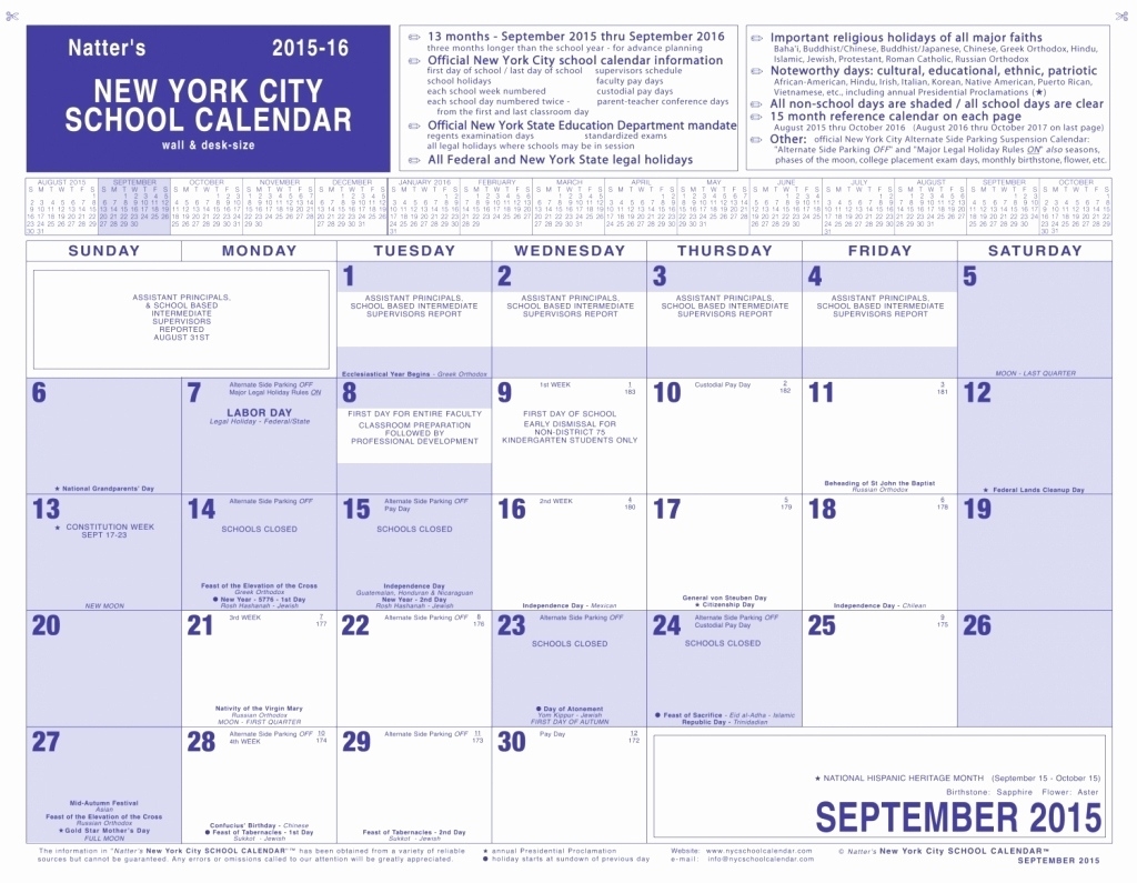 New York City School Calendar Holidays | Galokombi School Calendar In New York City