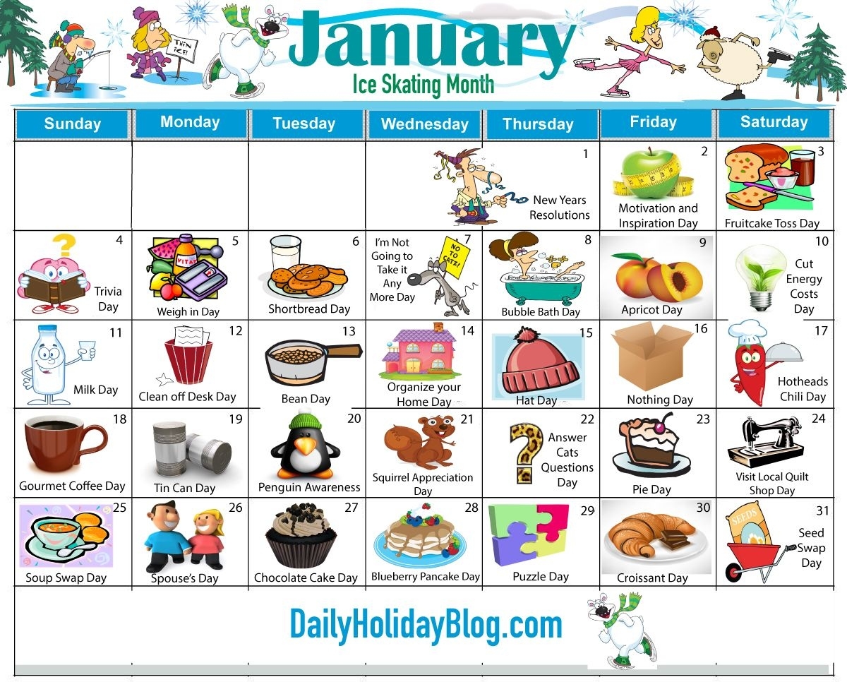Obscure Holidays Monthly Calendars! Make Every Day A Holiday Calendar Of Quirky Holidays