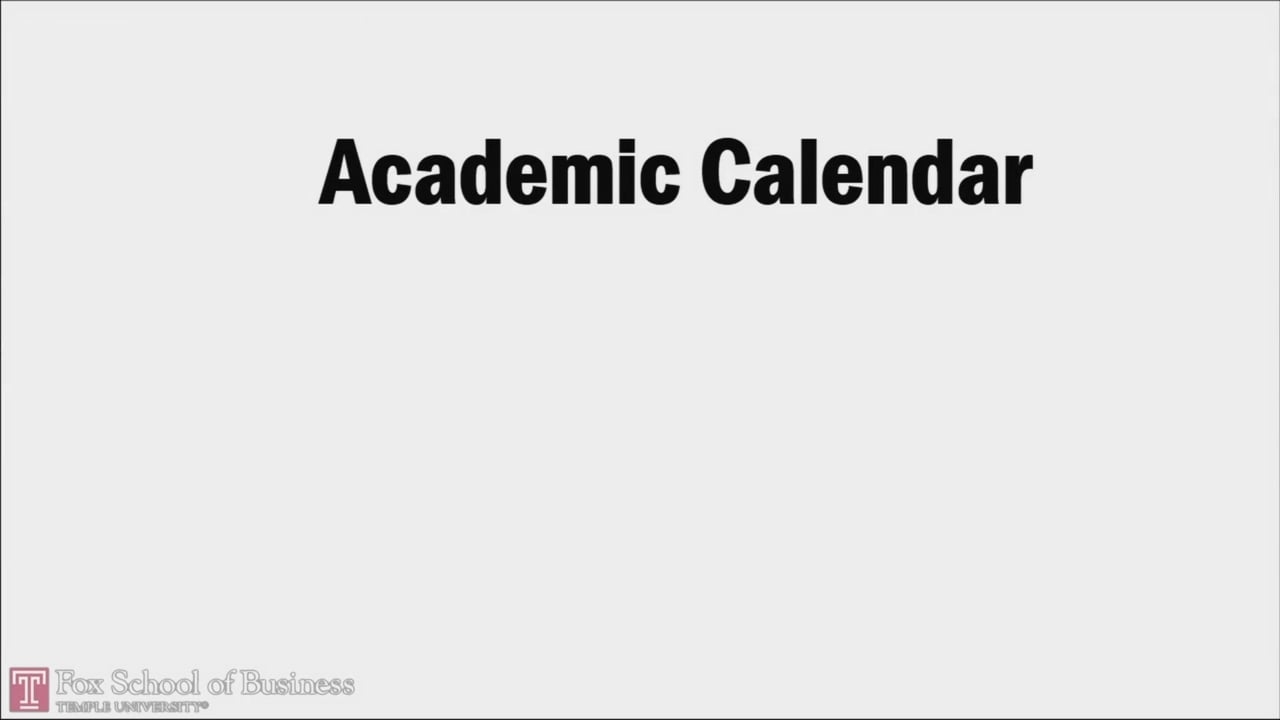 Online Mba Academic Calendar | Video Vault | Fox School Of Business School Calendar In Philadelphia