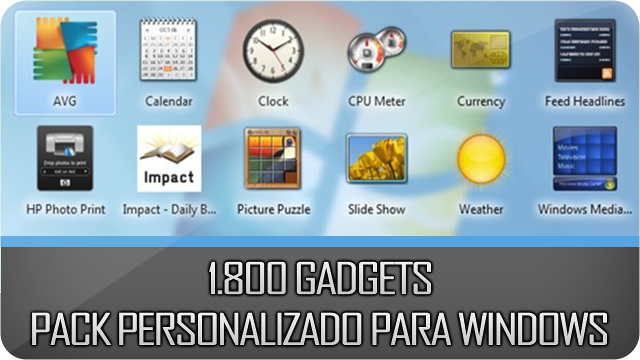 Pack De 1800 Gadgets Personalizados Para Windows 7 - Como Instalar E Monthly Calendar Gadget For Windows 7