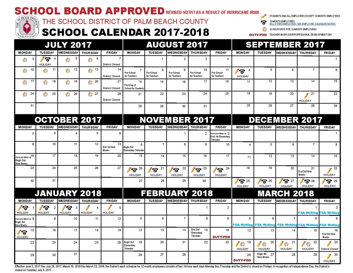 Pbcsd On Twitter: &quot;just A Reminder, Palm Beach County - October 16 Dashing Calendar School District Palm Beach
