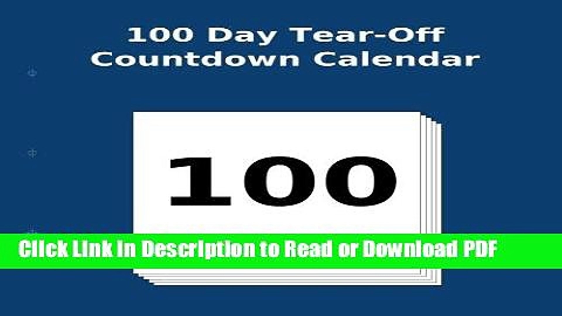 Pdf 100 Day Tear-Off Countdown Calendar Pdf Free - Video Dailymotion Countdown Calendar Tear Off