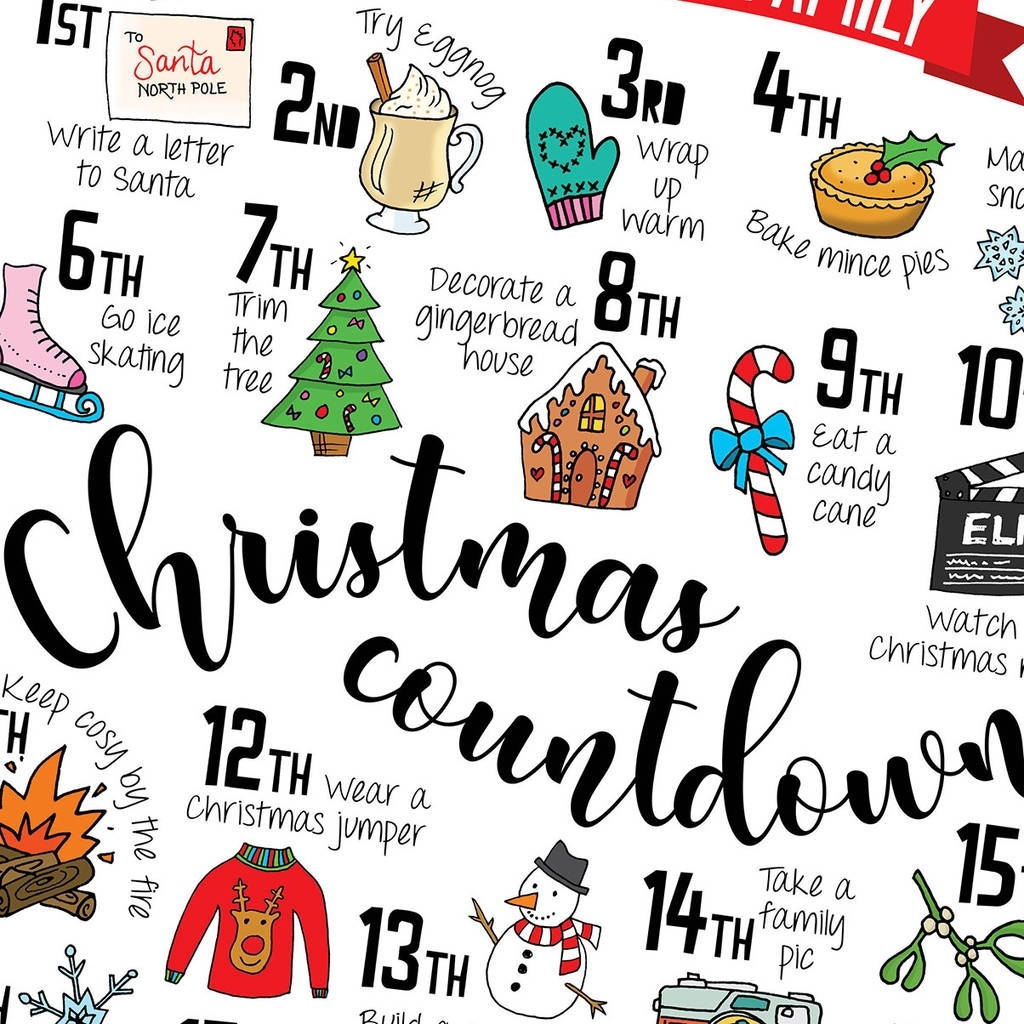 Personalised Christmas Advent Calendar Print By Eskimo Kiss Designs Countdown Calendar With Picture