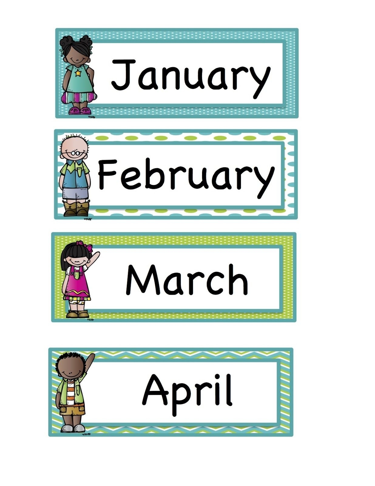 Preschool Printables: Calendar Days And Months | After School Calendar Month Labels Printable