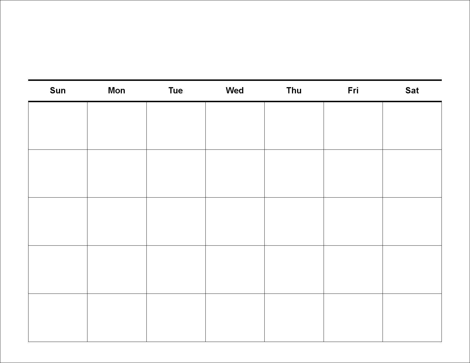 Printable Blank 4 Week Calendar | Blank Calendar Template Impressive Blank Calendar 4 Weeks