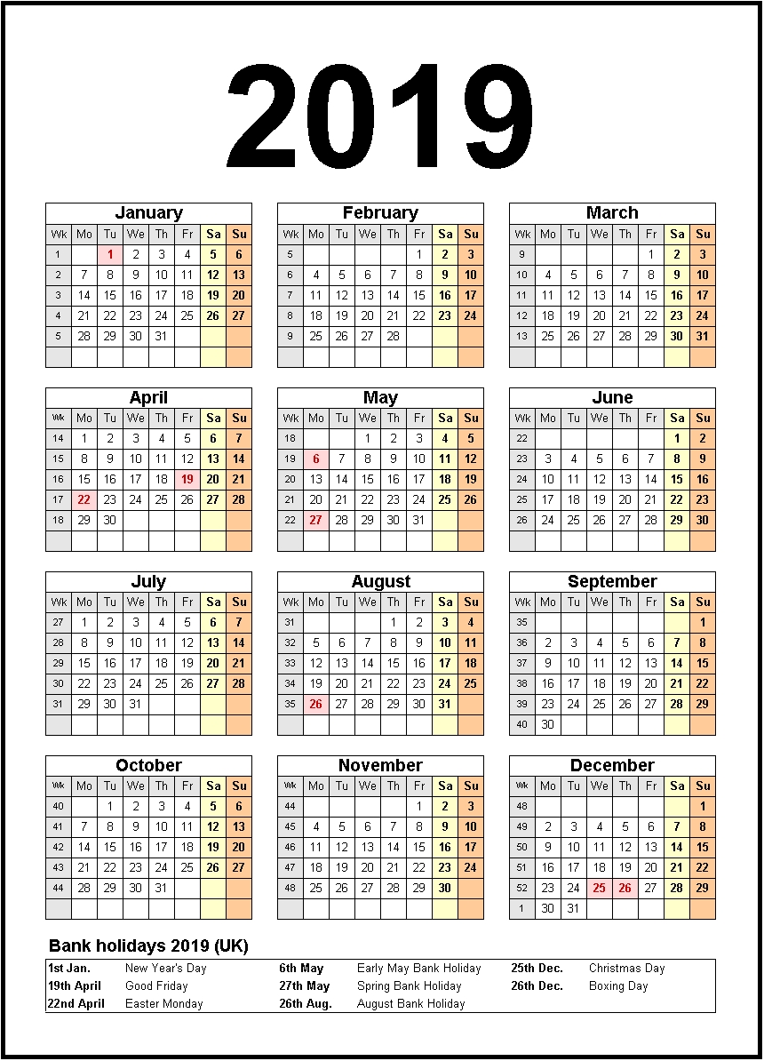 Printable Calendar 2019 United States Holidays | Monthly Calendar Monthly Calendar With Holidays