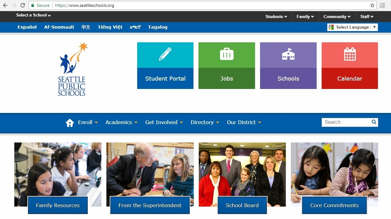 Redesigned Seattle Public Schools Websites Launch – Garfield High Calendar Seattle School District