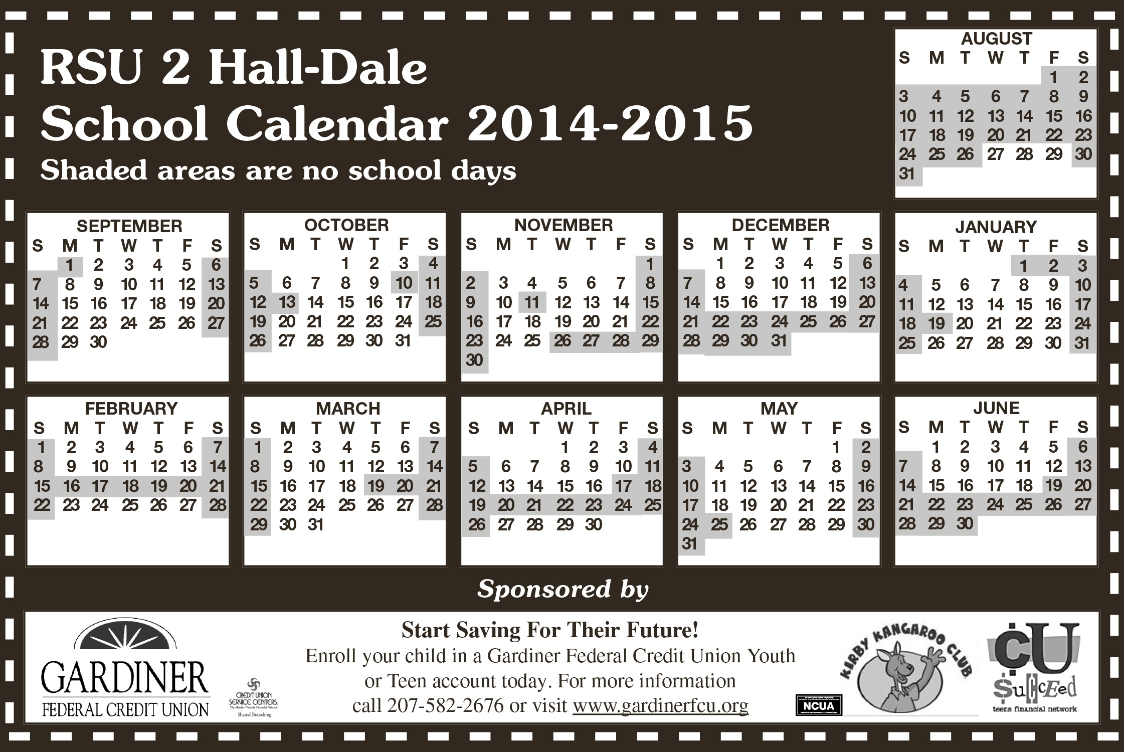 Incredible Rsu 6 School Calendar • Printable Blank Calendar Template