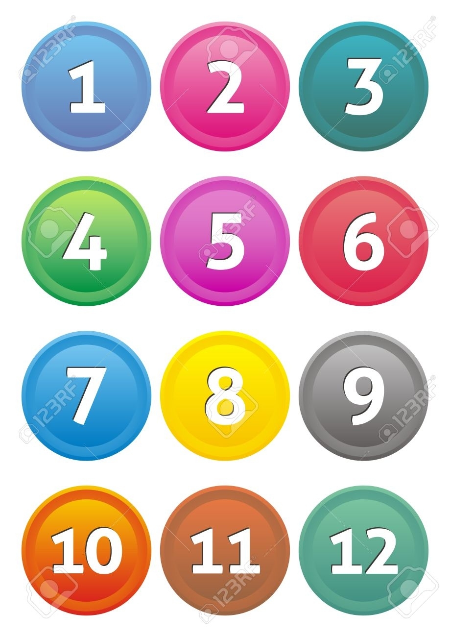Set Of Coloured Calendar Icons With Month Numbers Royalty Free Calendar Month By Number