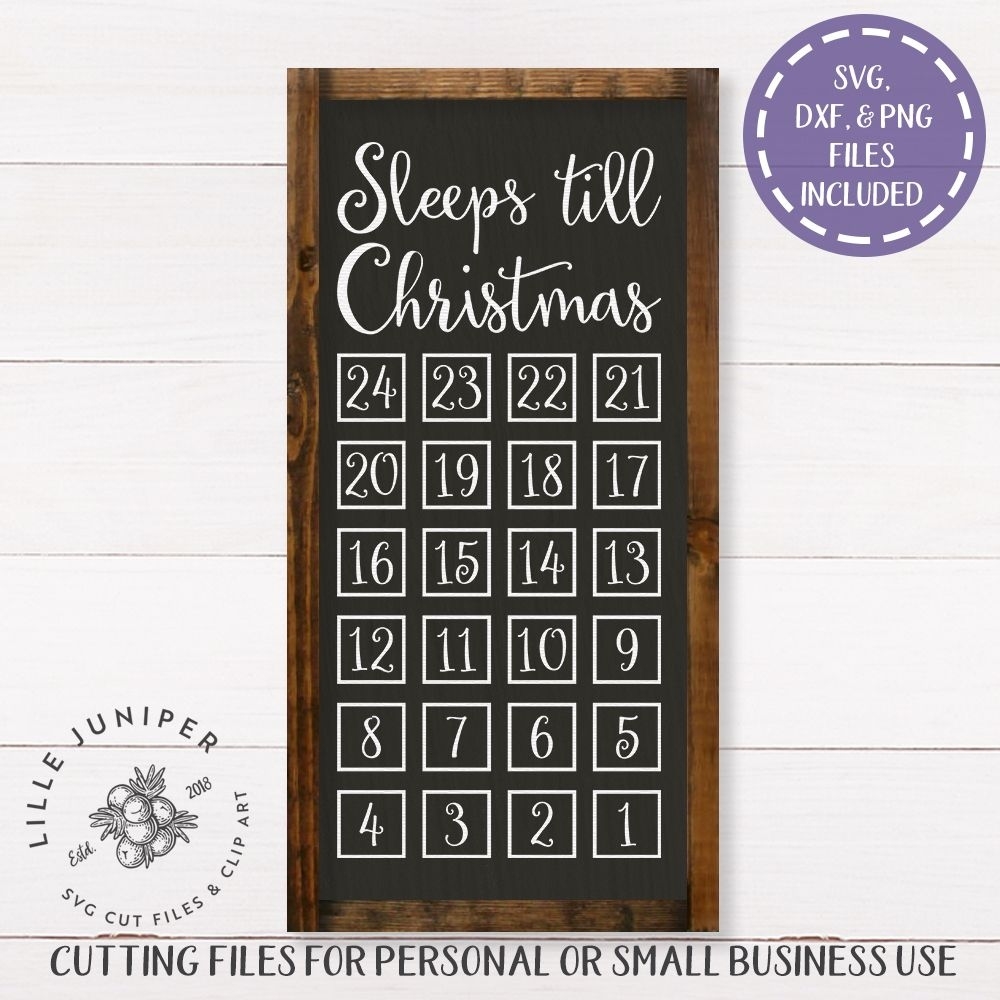 Sleeps Till Christmas Svg | Cameo | Pinterest | Christmas Svg Christmas Countdown Calendar Svg