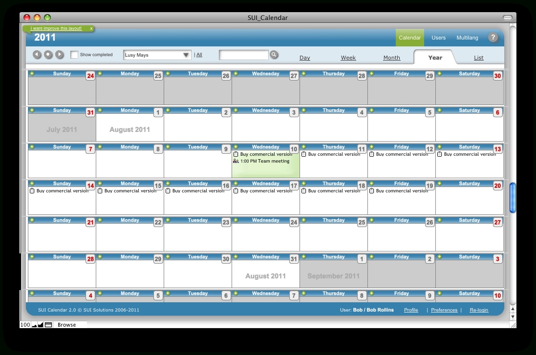 Sui Calendar Screenshots. Daily, Week And Month View. Appointments Calendar Month View Html