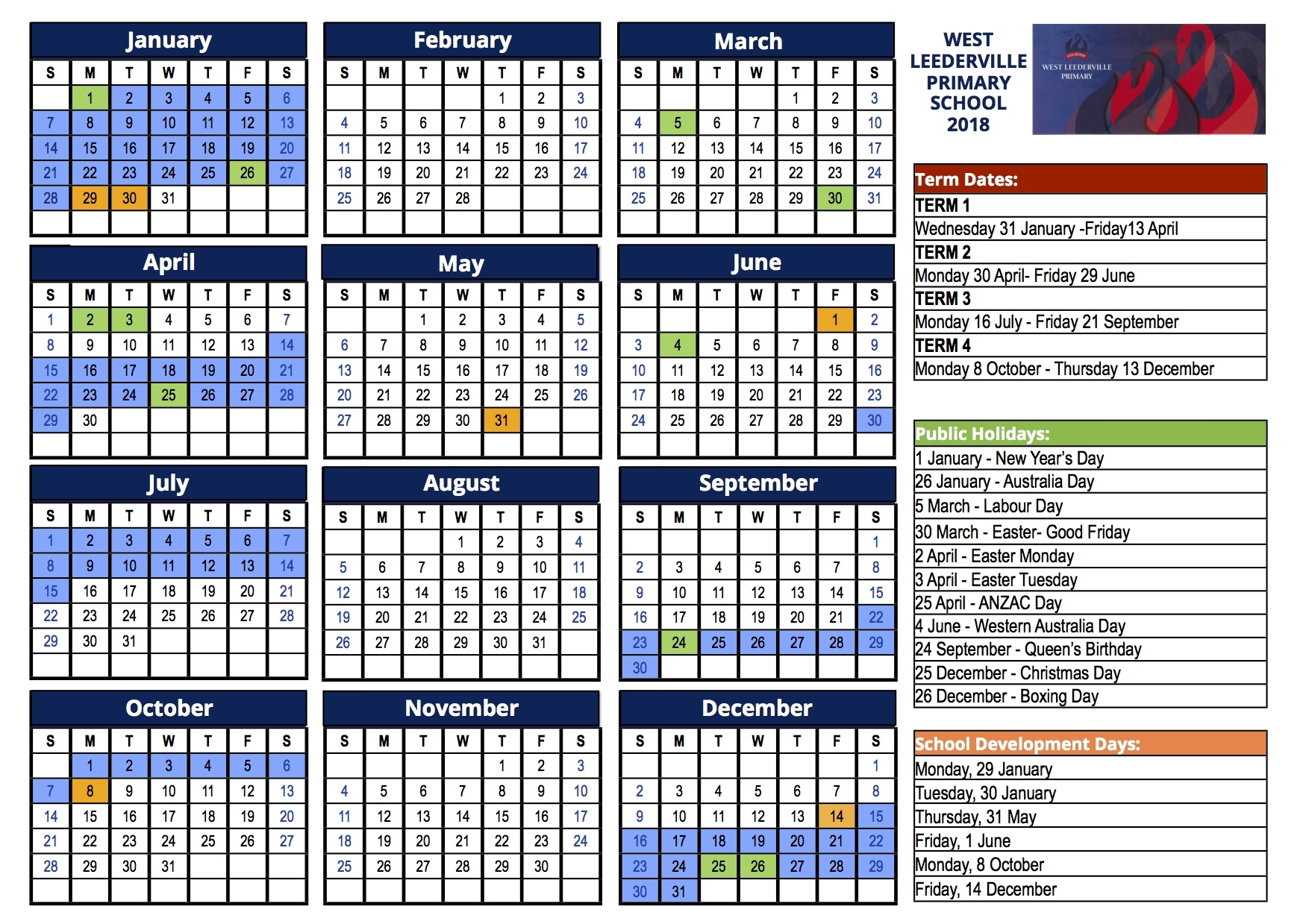 Term Planner Exceptional Term 4 School Calendar
