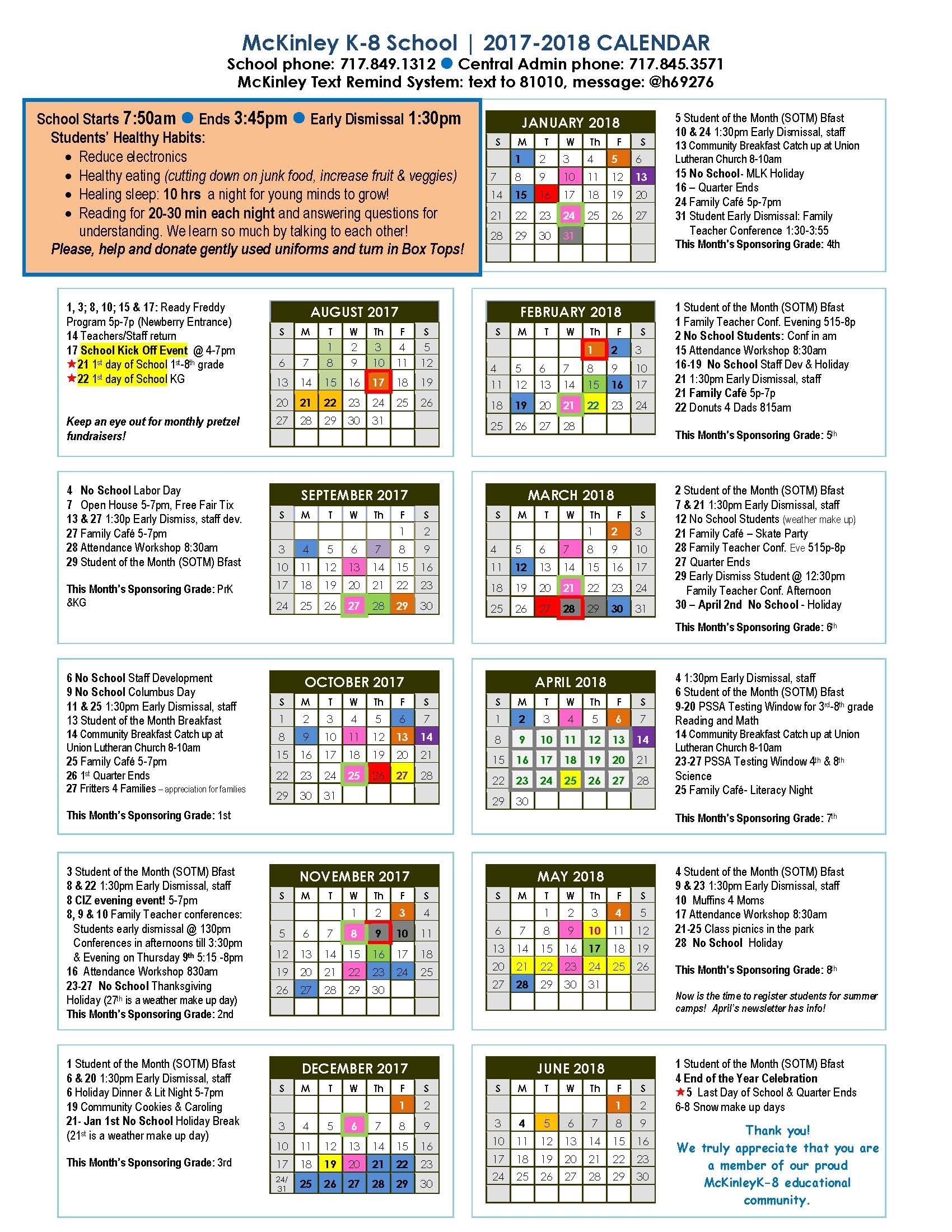 Incredible Celebration K8 School Calendar • Printable Blank Calendar