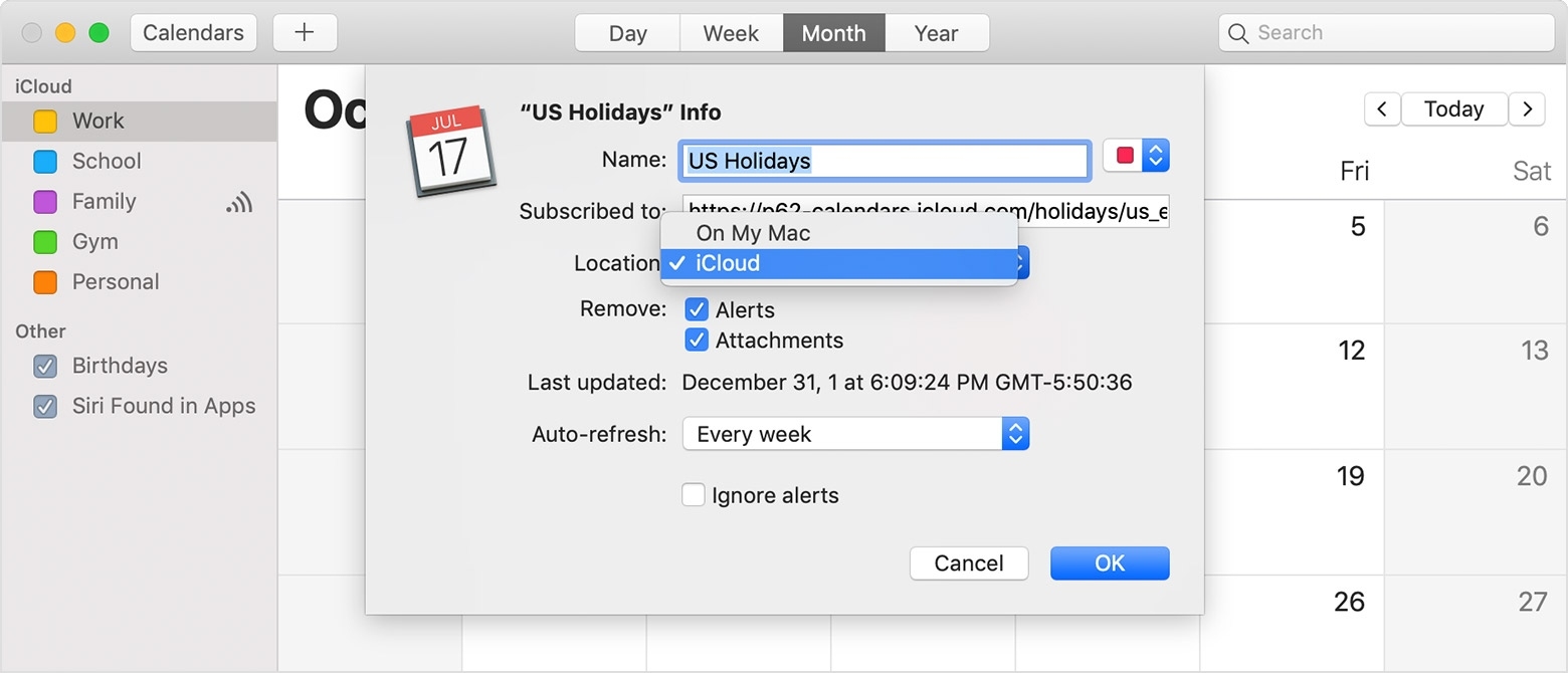 Use Icloud Calendar Subscriptions - Apple Support Calendar Holidays On Mac