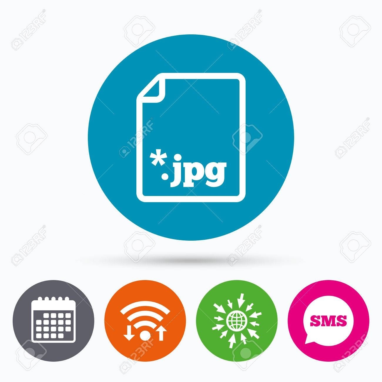 Wifi, Sms And Calendar Icons. File Jpg Sign Icon. Download Image Download Calendar Icon Jpg
