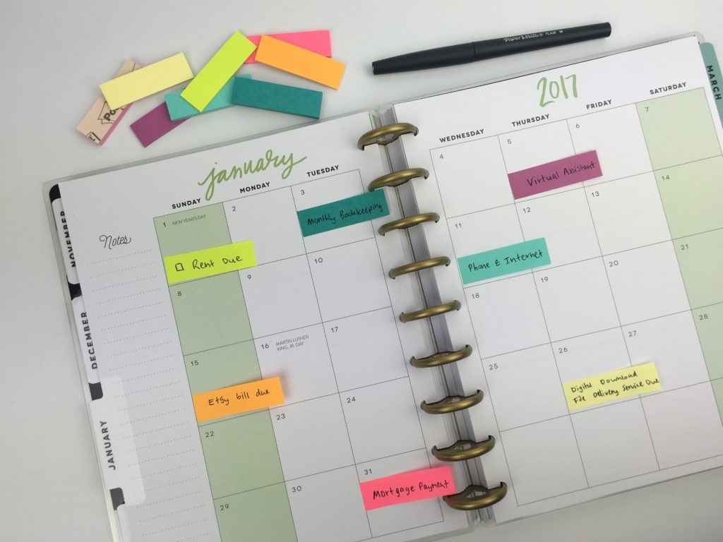 10 Ways To Plan Using Sticky Notes - All About Planners Monthly Calendar Sticky Notes