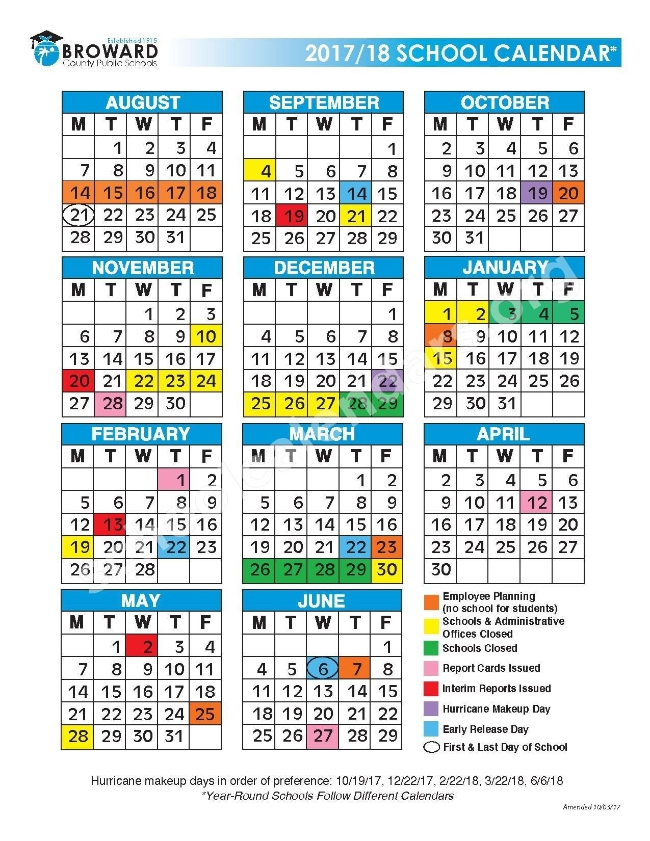 Exceptional School Calendar In Broward County • Printable Blank