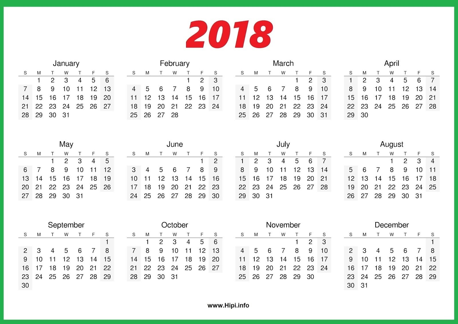2018 Calendar One Page 2018 Calendar Printables | News To Go 4 Calendar Printing One Page