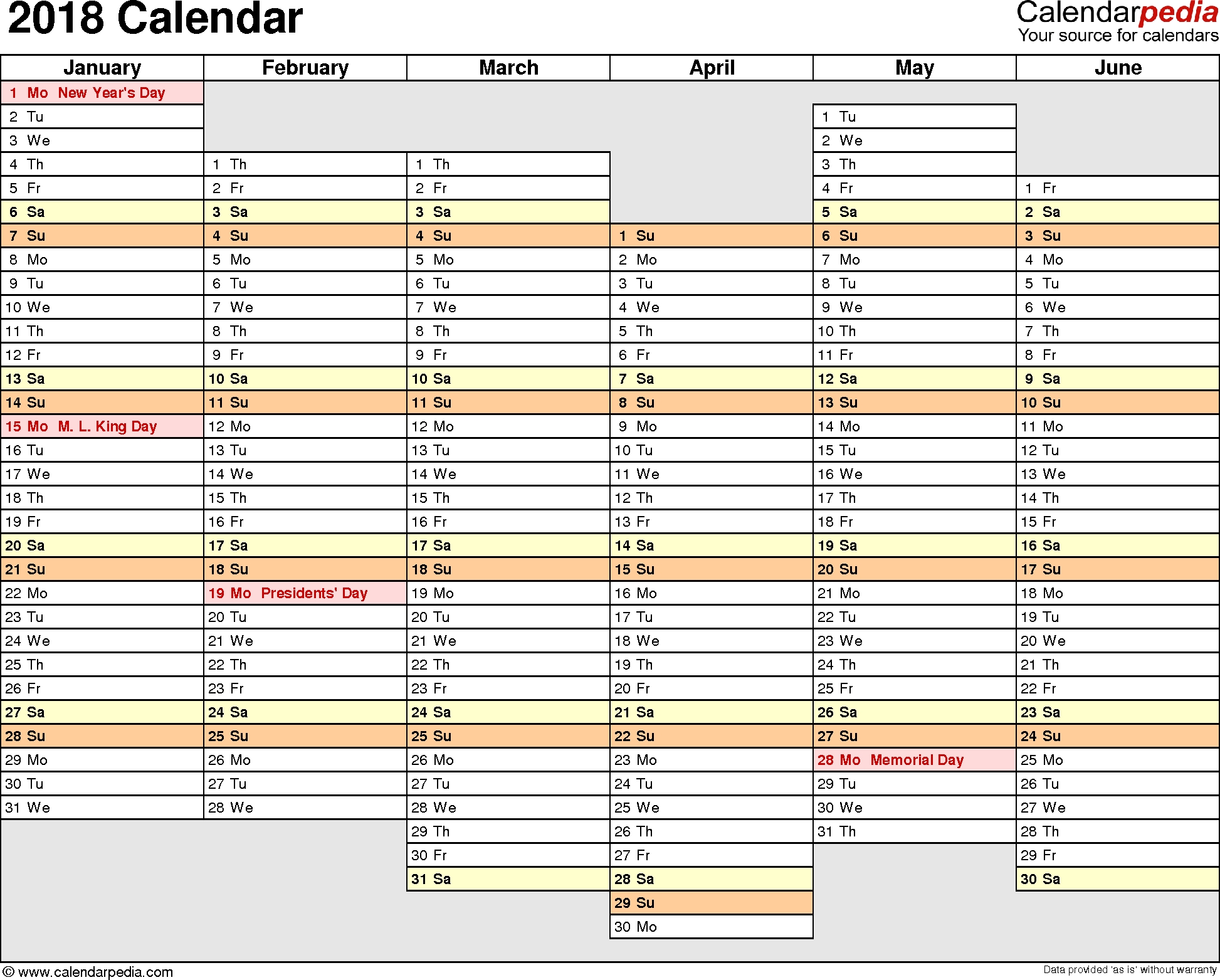 2018 Calendar Pdf - 17 Free Printable Calendar Templates 1/2 Page Calendar Template