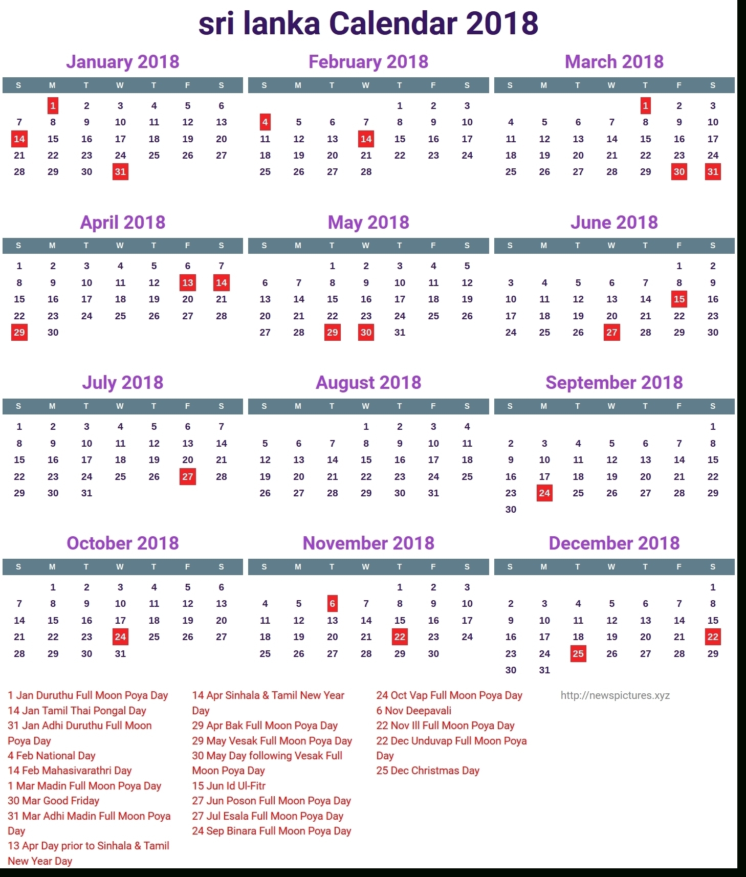 2018 Calendar Sri Lanka Printable Coloring Page For Kids | Jazz Gear Dashing 2020 Calendar Sri Lanka