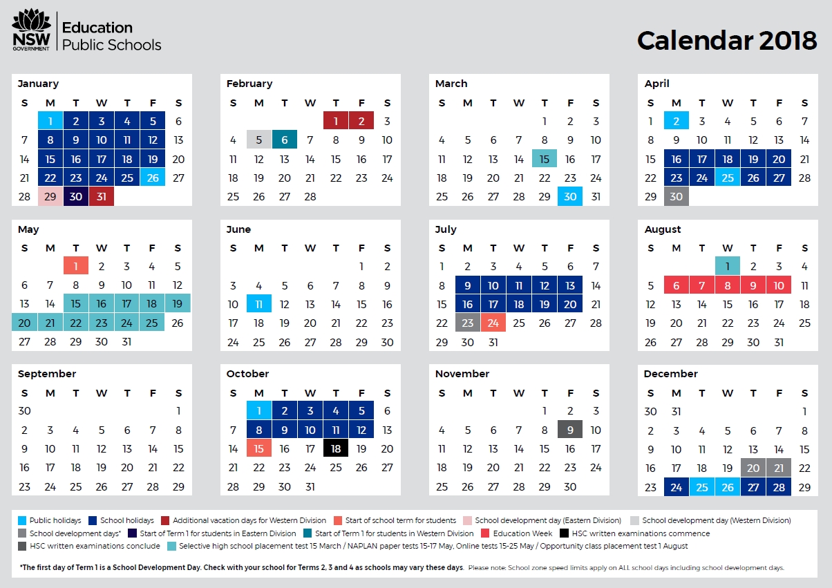 2018 School Calendar - Ryde Public School School Calendar Nsw 2019