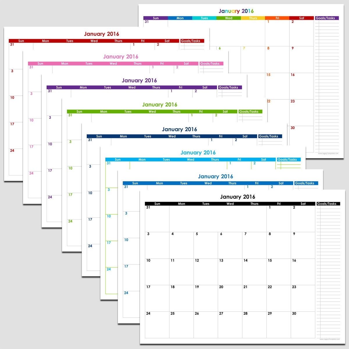 2019 - 12 Month Calendar With Tasks - 8 1/2&quot; X 11&quot; | Legacy Templates 12 X 12 Calendar Template
