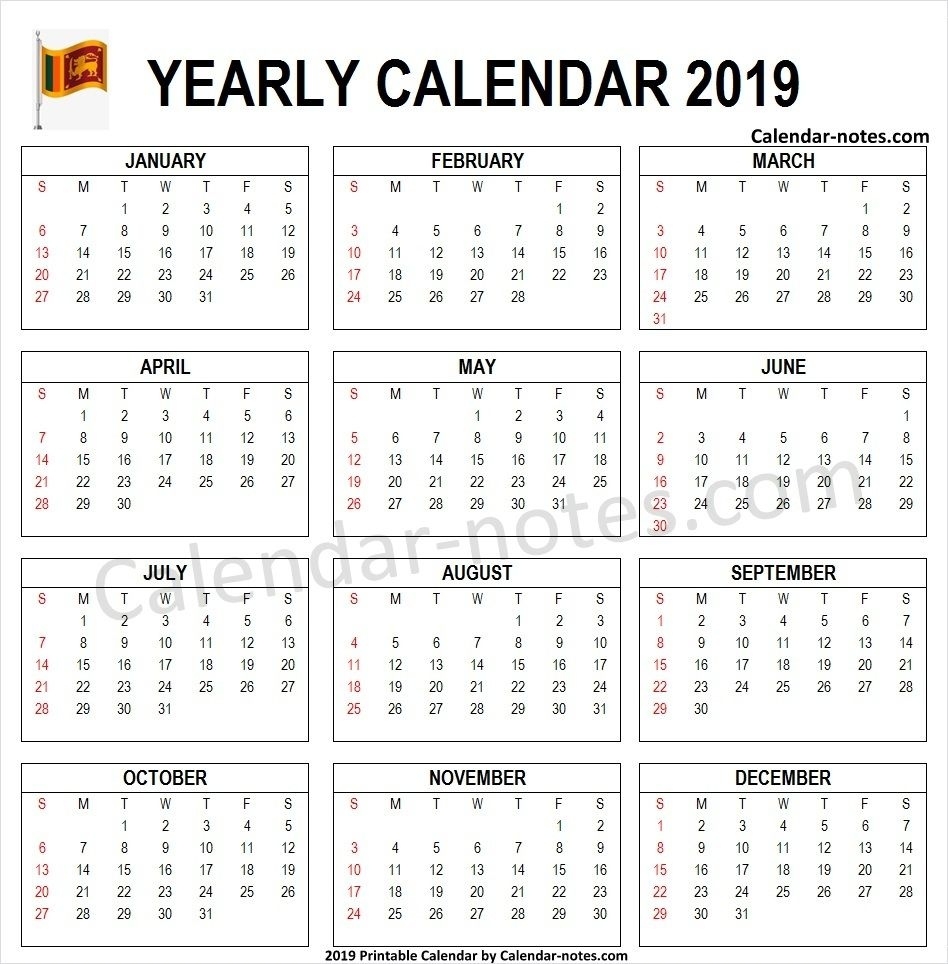 2019 Calendar Sri Lanka Pdf | Sri Lanka Calendar 2019 | 2019 2020 Calendar Sri Lanka