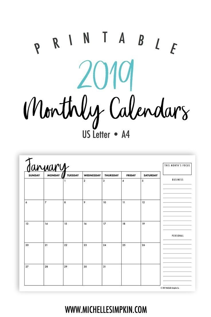 2019 Printable Calendars - Plan Out Next Year With These Ink Incredible Print Blank Calendar Office 365
