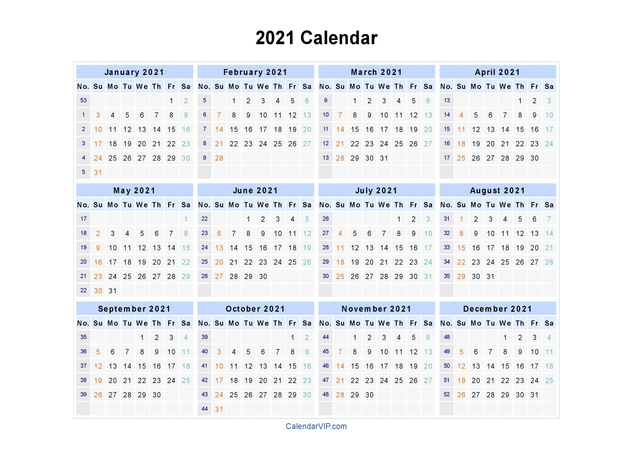 2021 Calendar - Blank Printable Calendar Template In Pdf Word Excel Us Calendar Holidays 2021
