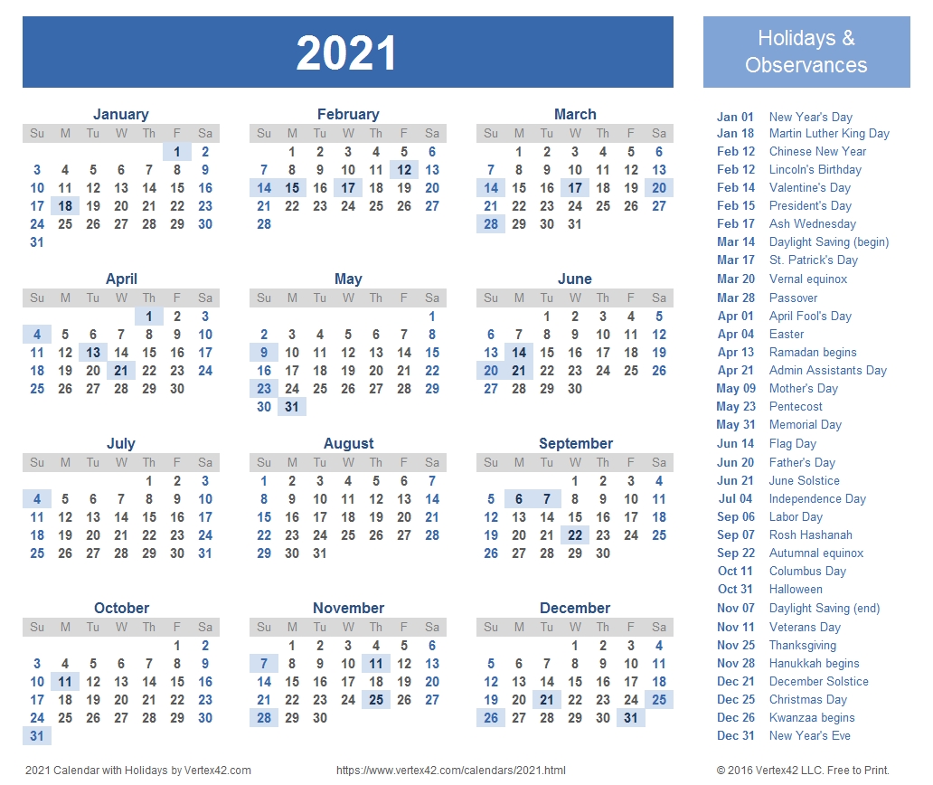 2021 Calendar Templates And Images Us Calendar Holidays 2021