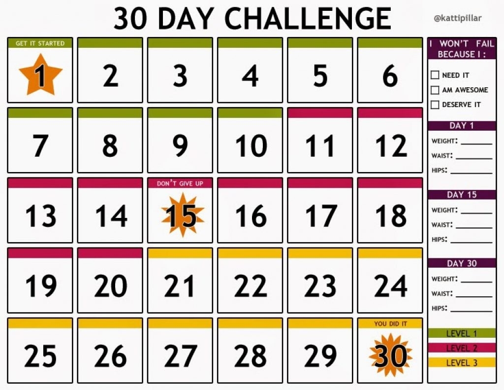 30 Day Countdown Calendar Printable 30 Day Countdown Calendar 7 Day Countdown Calendar