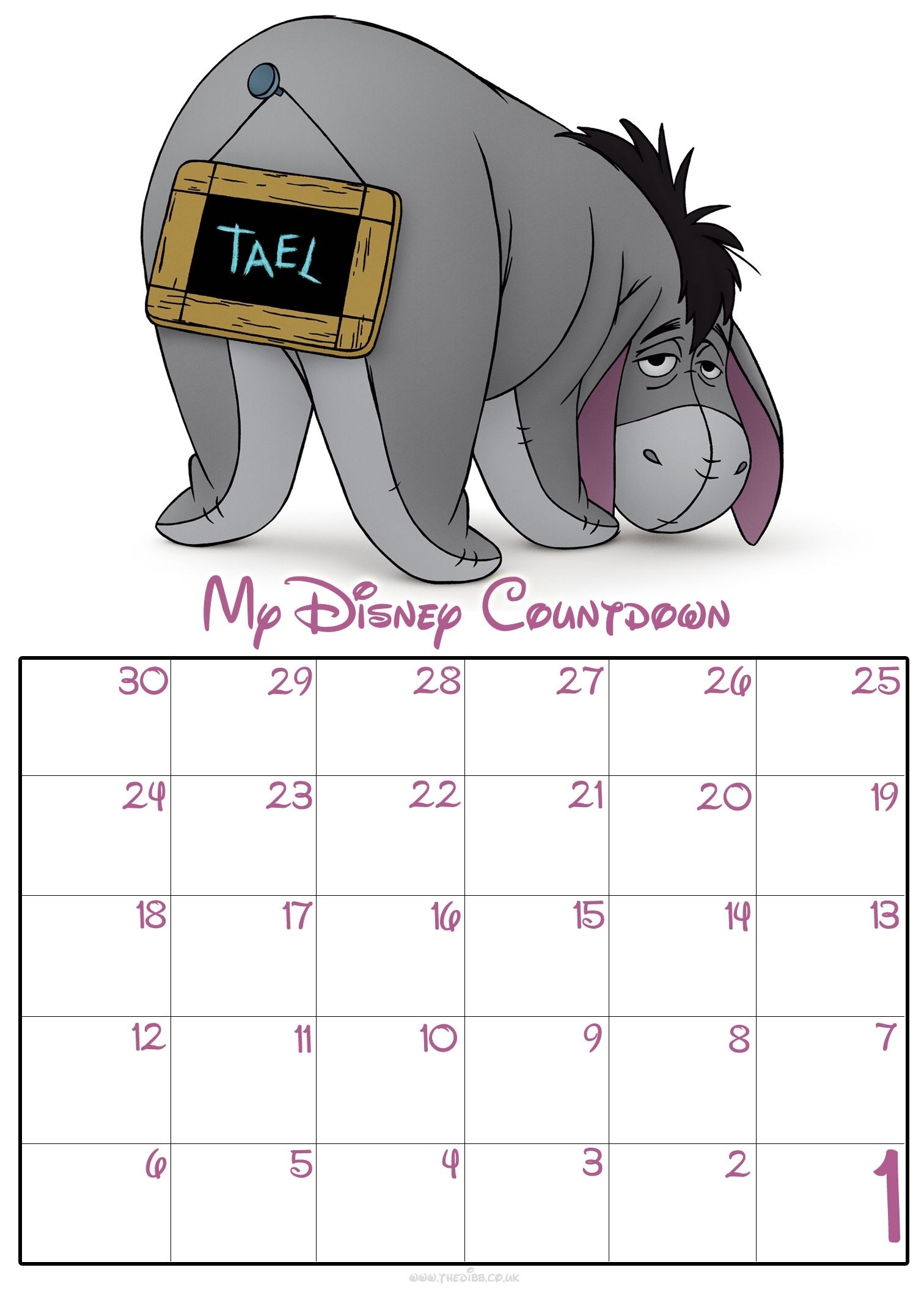 30 Day Disney Countdown Calendars | Ideas For Home Disney Countdown Calendar App