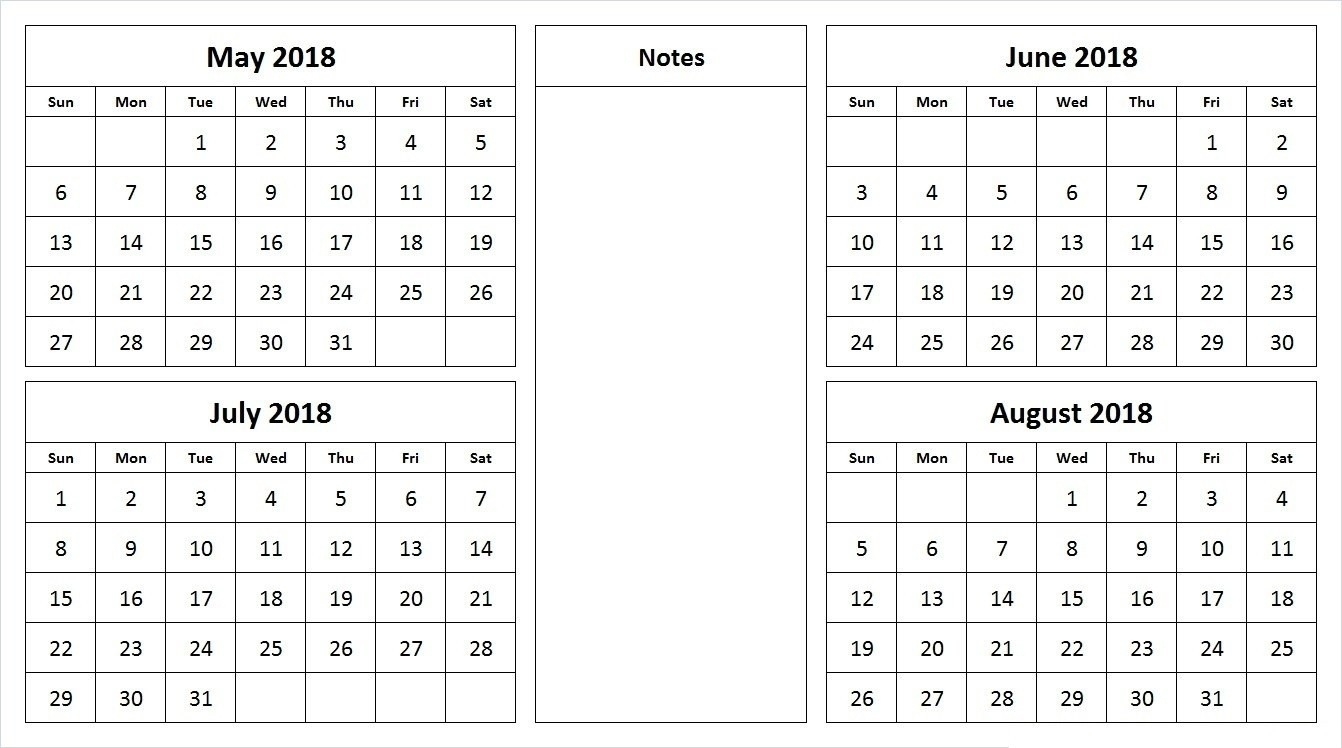 4 Month Blank Calendar - Gure.kubkireklamowe.co 4 Month Free Printable Calendar