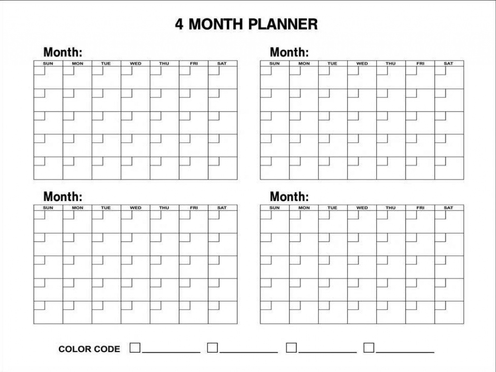 4 Month Blank Calendar Template | 2019 Calendar Template Design 4 Monthly Calendar Template