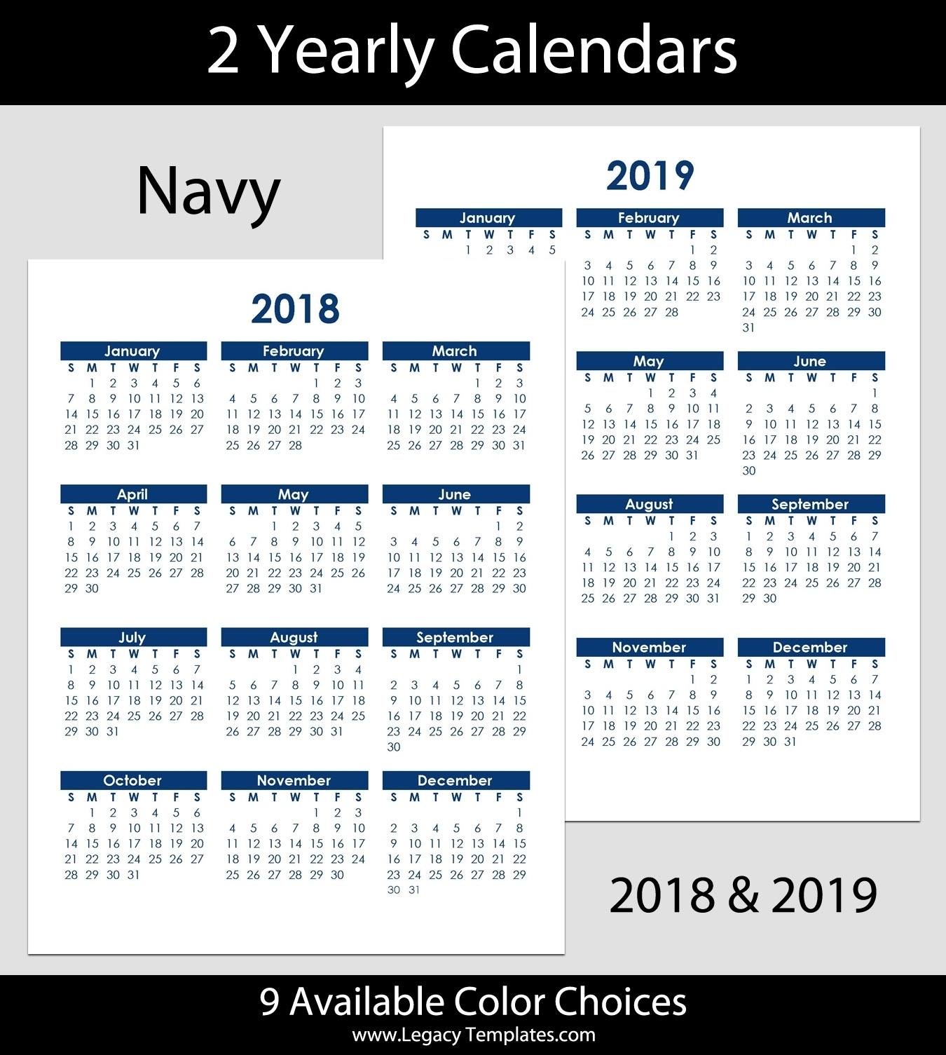 8.5 X 11 Year Calendar | Ten Free Printable Calendar 2019-2020 8.5 X 14 Calendar Template