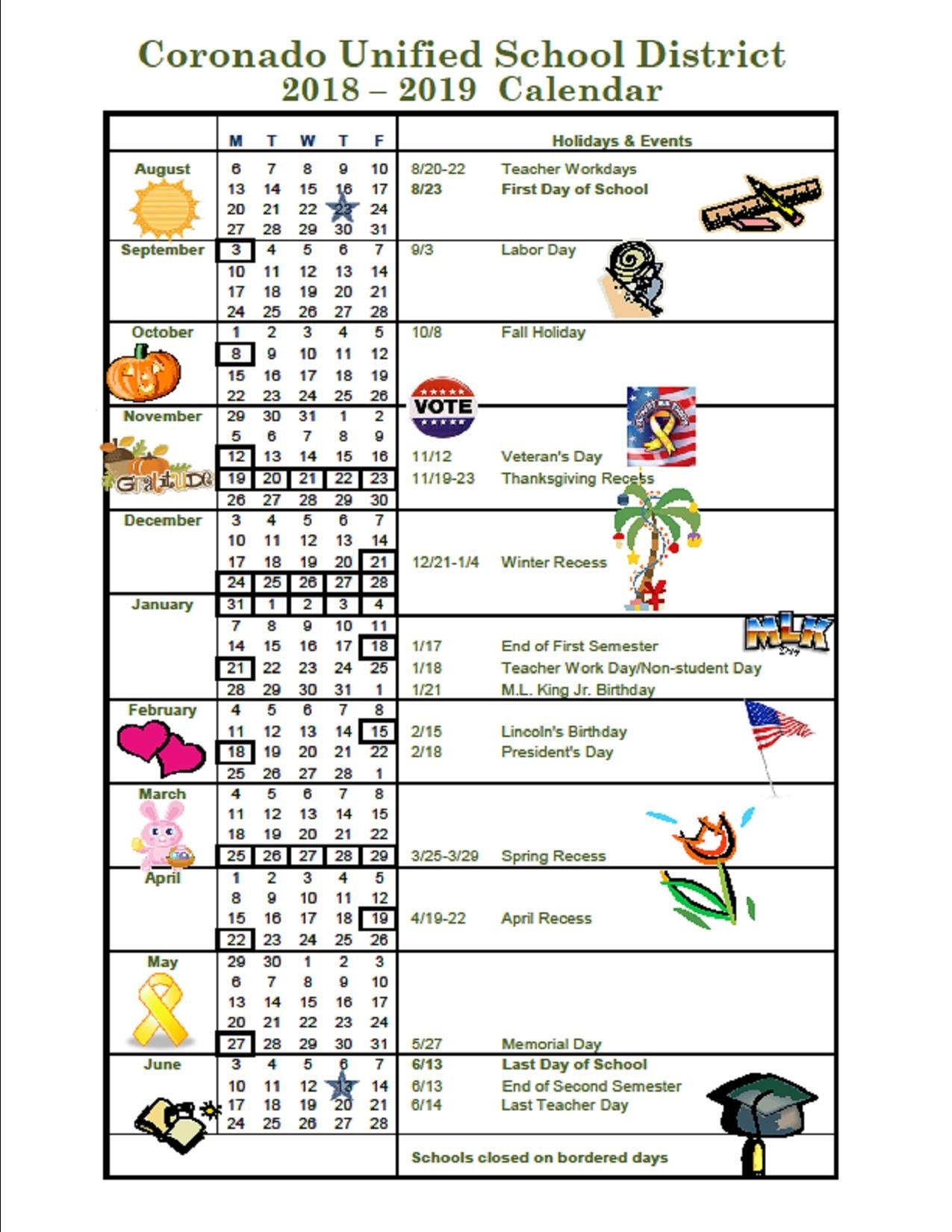 About / Academic Calendar &amp; Bell Schedule | Village Elementary School Cusd 4 School Calendar