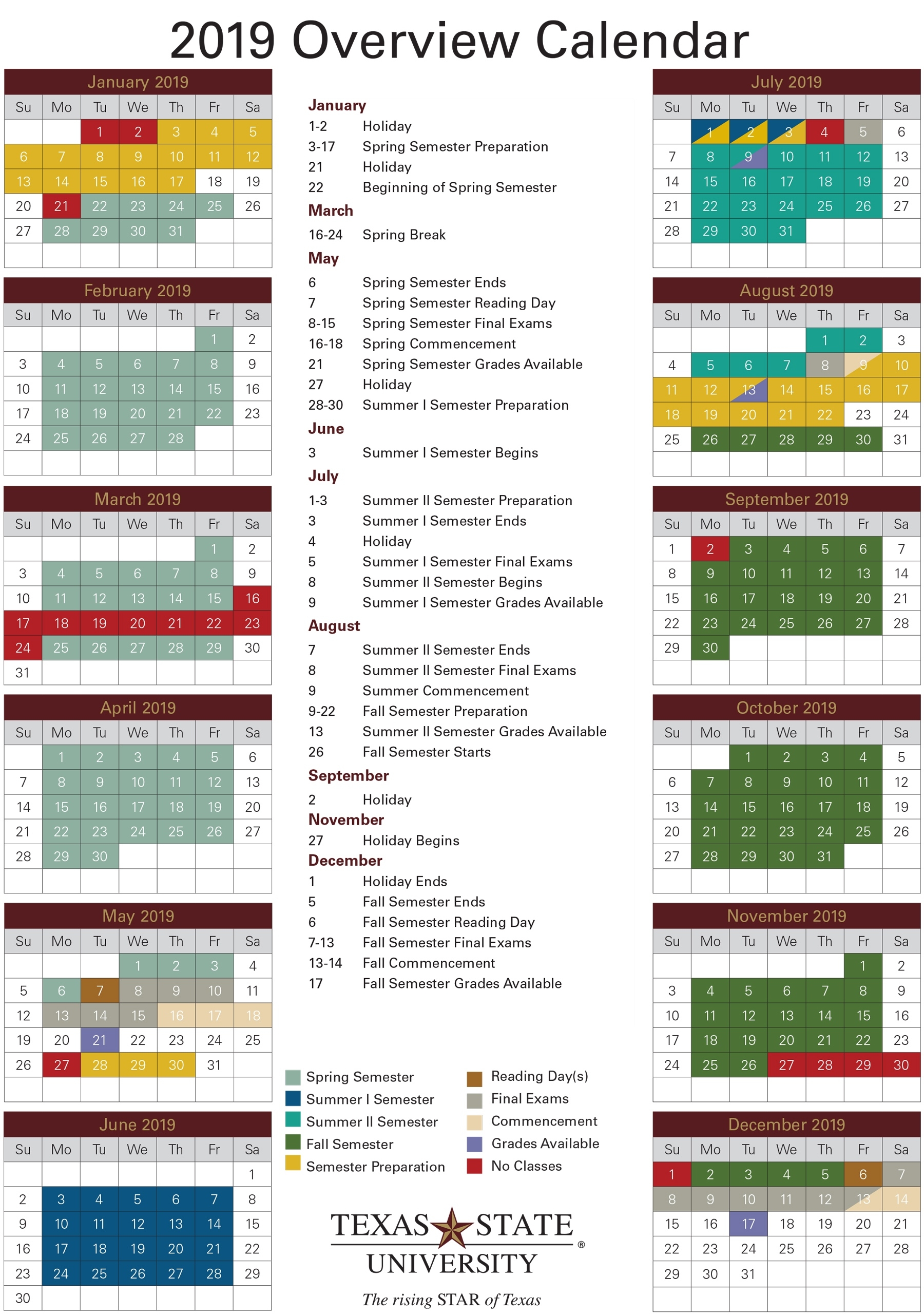 Academic Calendar Office Of The University Registrar Texas Regarding Incredible School Calendar Texas State
