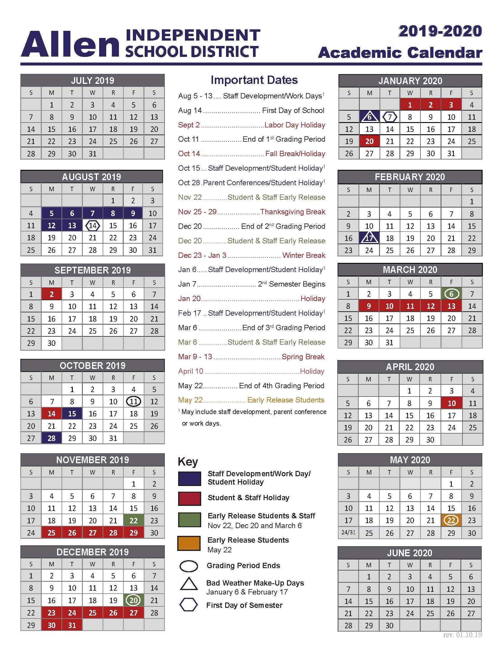 Academic School Year Calendar / 2019-2020 Academic School Calendar Perky Anderson 2 School Calendar