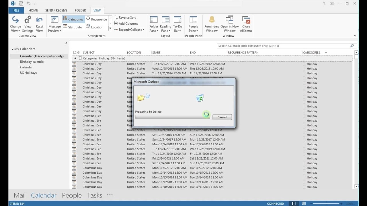 Add Or Remove Holidays In Your Outlook Calendar - Youtube Outlook Calendar Remove Holidays Duplicates