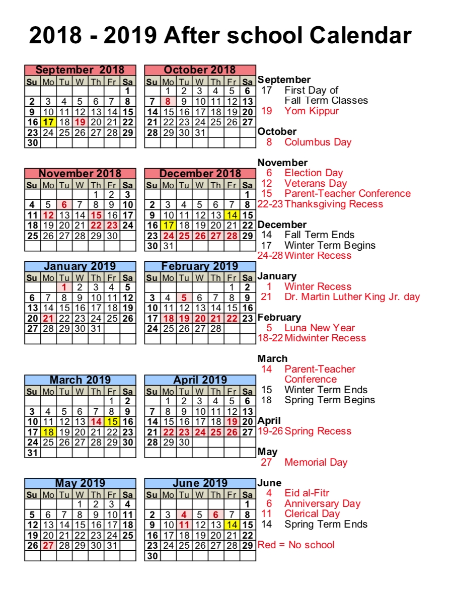 After School Calendar – Lango Kids Nyc Incredible N Y C School Calendar