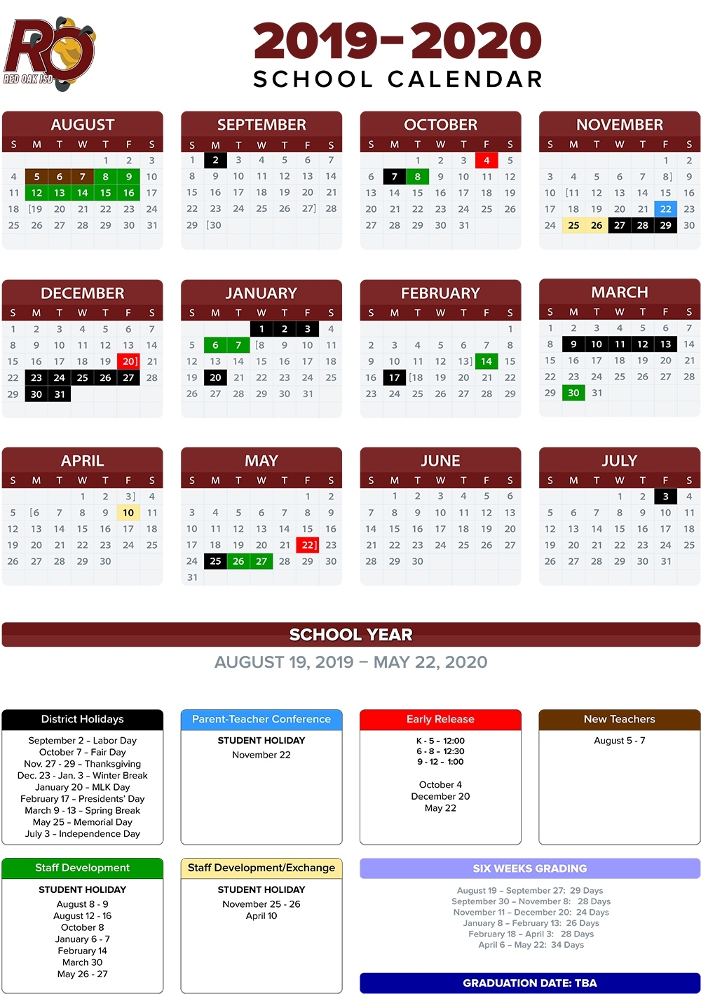 Annual School Calendar / 2019-20 Annual Calendars Anderson 2 School Calendar