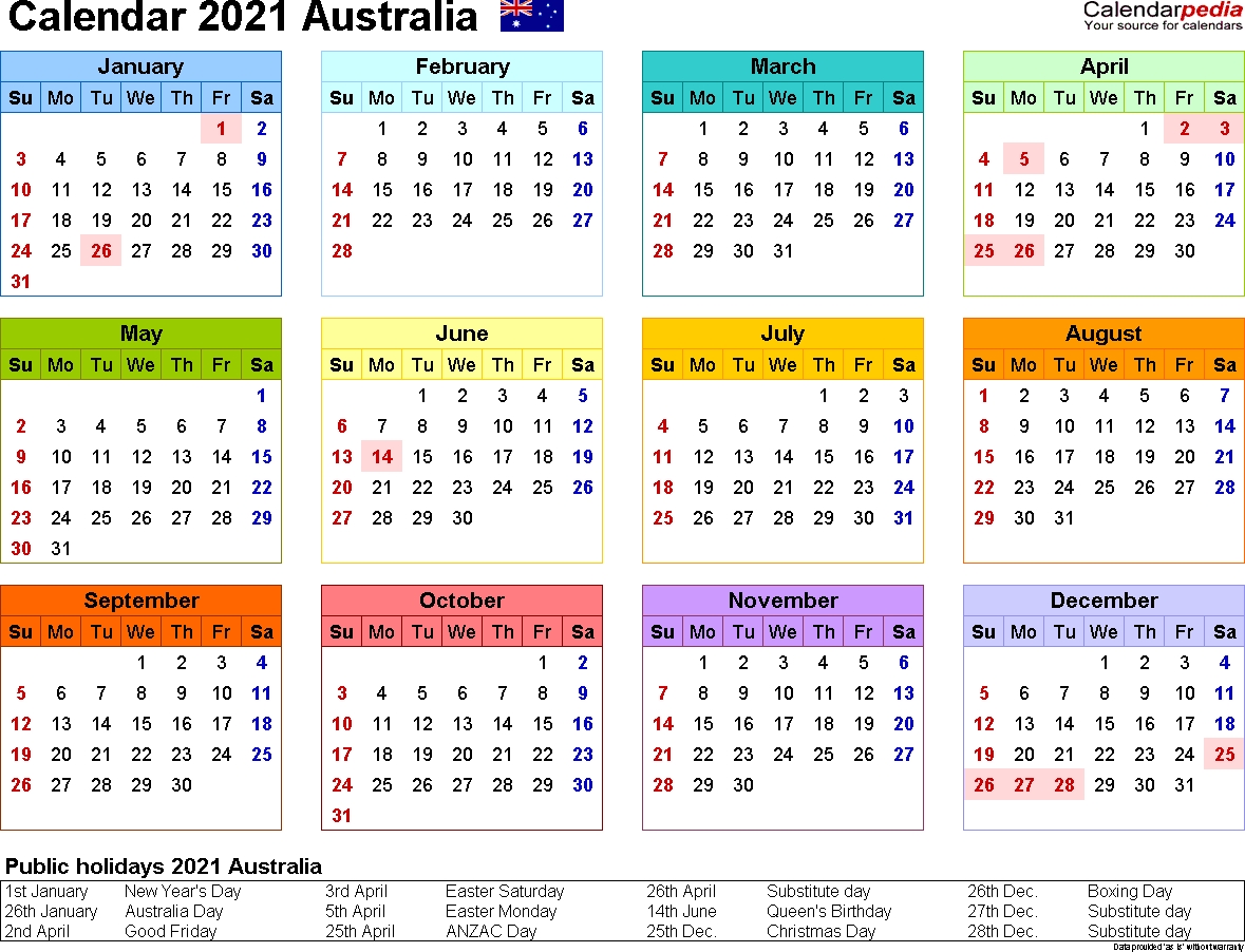 Australia Calendar 2021 - Free Printable Pdf Templates Us Calendar Holidays 2021